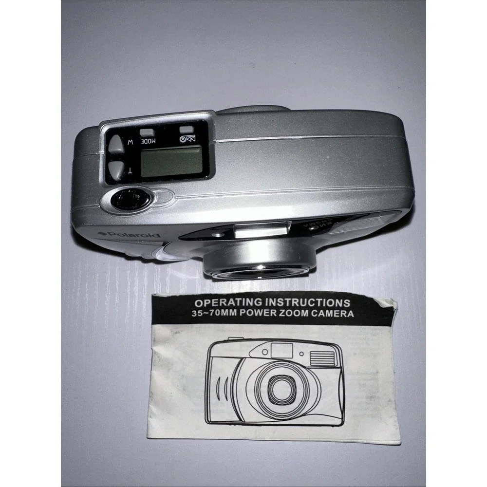 Vintage Polaroid PZ2001 Power Zoom 35mm Film Camera 35-70mm Lens - Silver WORKS